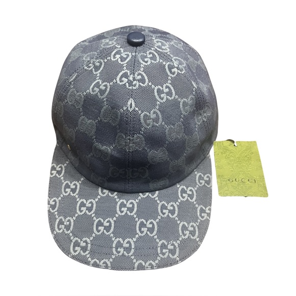 Gucci Blue GG Monogram Canvas Cotton Baseball Cap Hat - Picture 2 of 9